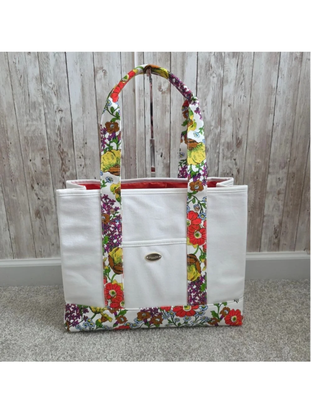 Coach Large Tote Bag Floral Summer Mothers Day Beach NWOT